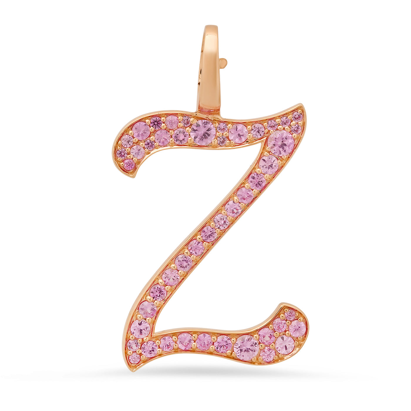 14K Rose Gold Letter Z Pendant